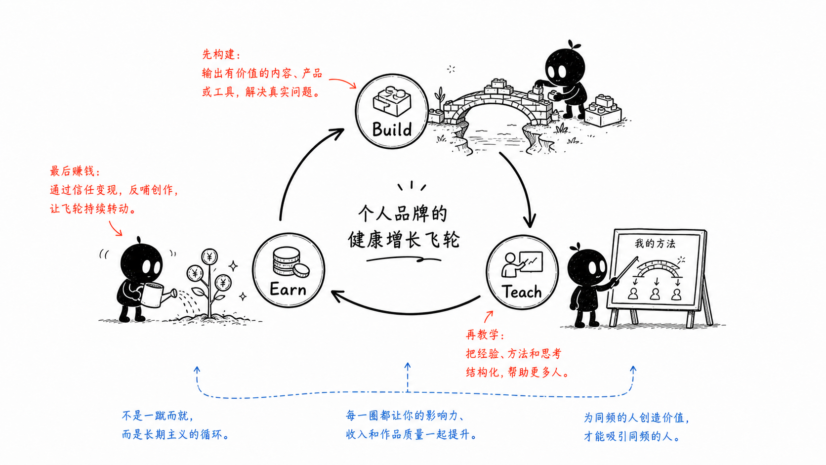 先构建，再教学，最后让信任自然变成收入。
