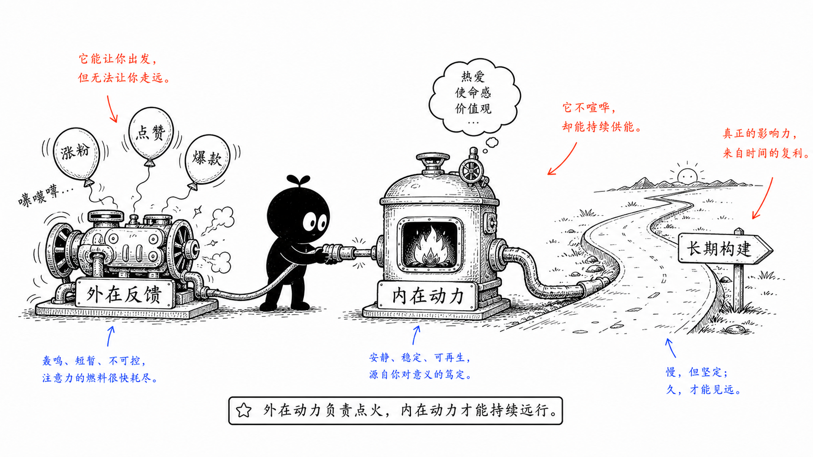 外在反馈会起伏，内在动力才适合长跑。