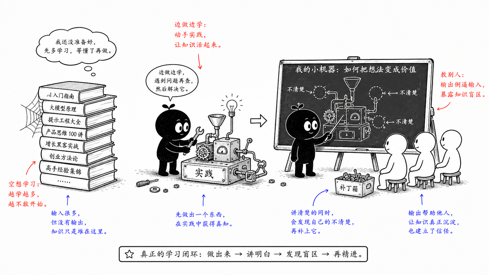 最有效的学习闭环，是边构建边教学。